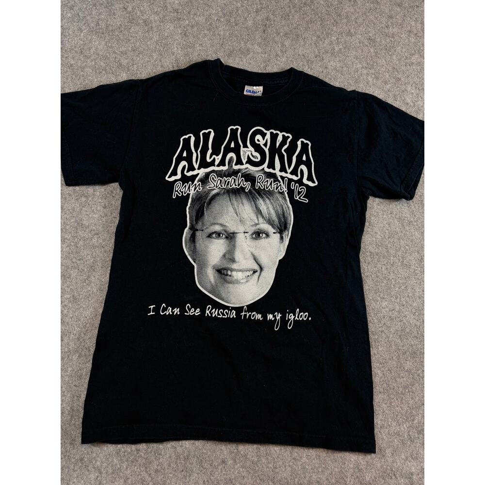 Alaska Run Sarah Run 2012 T Shirt Mens Small Black Campaign Election Politician